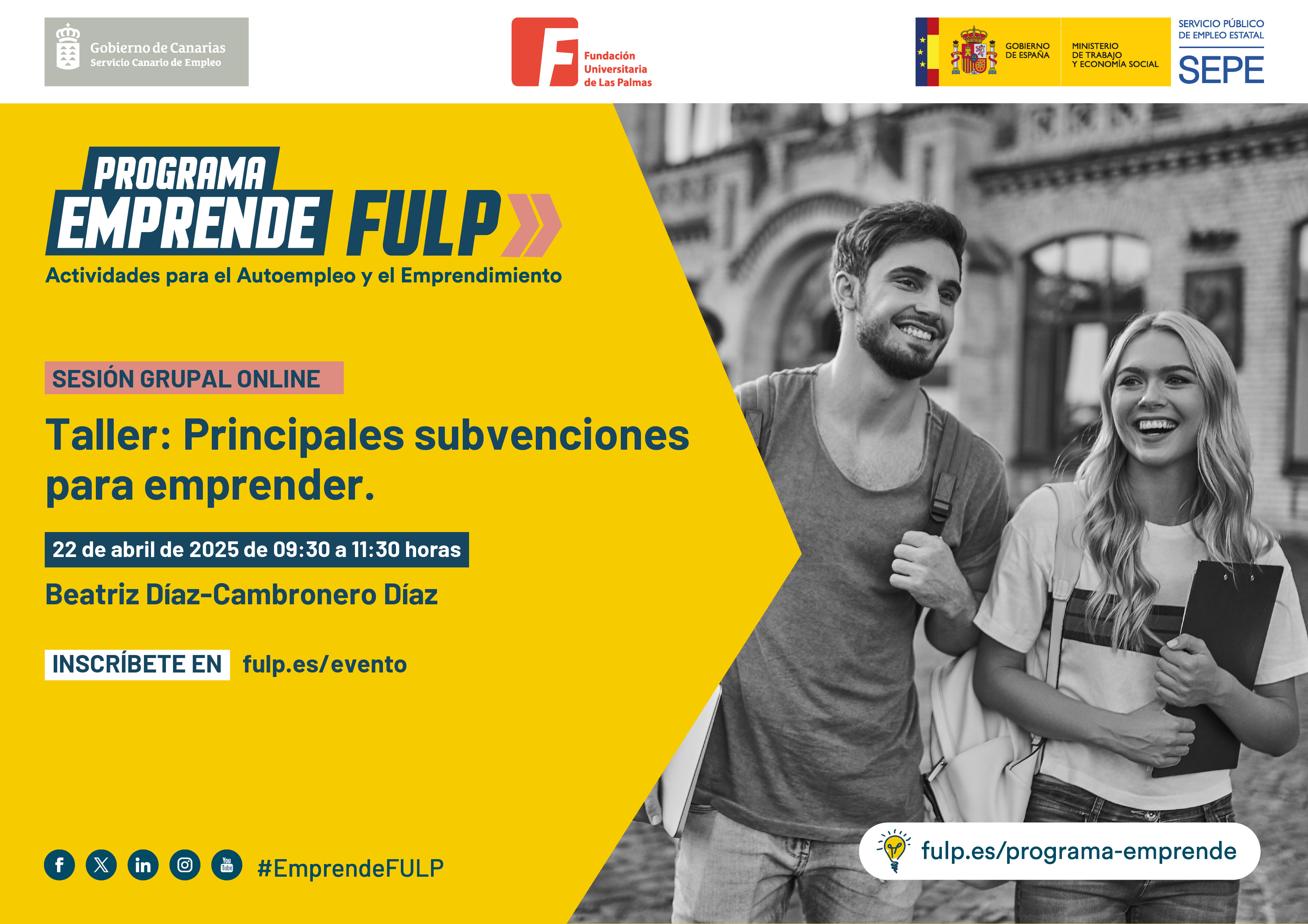 Taller: Principales subvenciones para emprender.